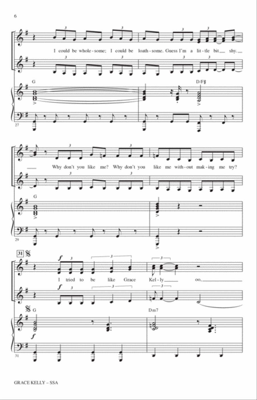 Grace Kelly (arr. Mark Brymer) SSA scores gallery preview page 5