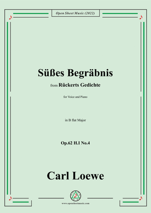 Book cover for Loewe-Süßes Begräbnis,in B flat Major,Op.62 H.I No.4