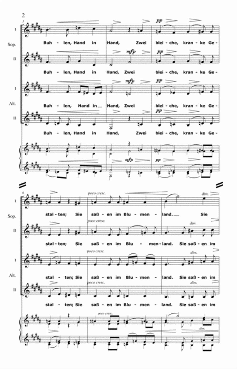 Schenker - Der Traum, op. 8, no. 3 for Women's Chorus a cappella SSA scores gallery preview page 5