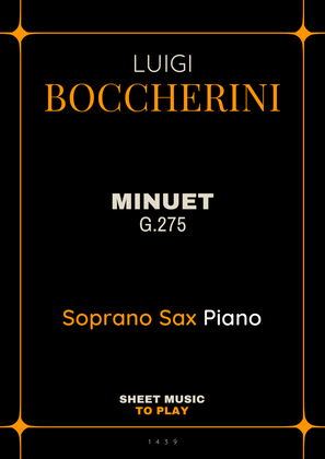 Minuet Op.11 No.5 - Soprano Sax and Piano (Full Score and Parts)