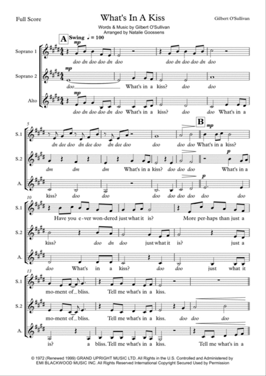 What's In A Kiss SSA scores gallery preview page 2