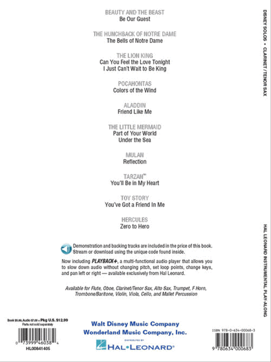 Disney Solos for Clarinet/Tenor Sax Clarinet scores gallery preview page 6