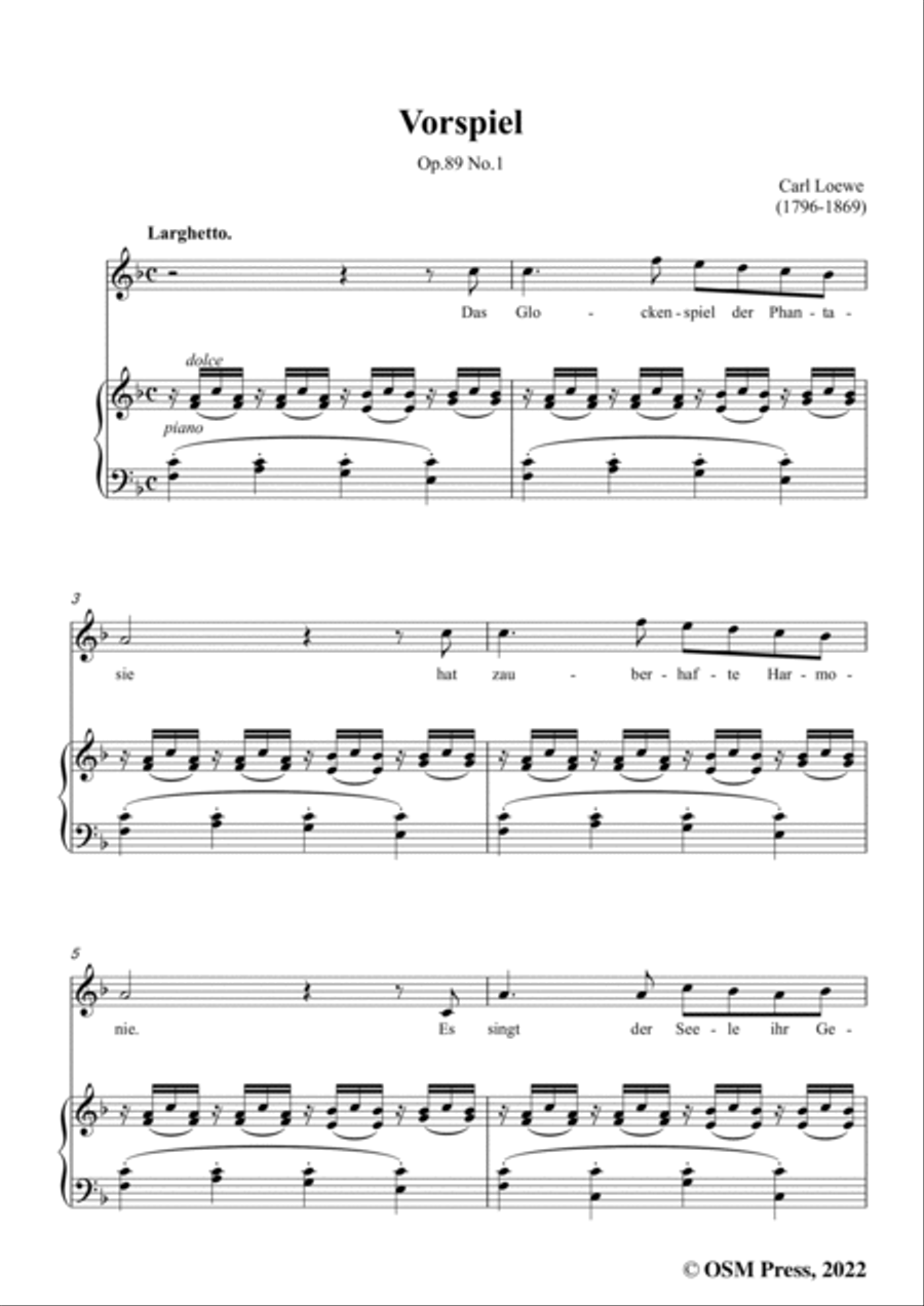 Loewe-Vorspiel(Das Glockenspiel der Phantasie),Op.89 No.1,in F Major Voice scores gallery preview page 3