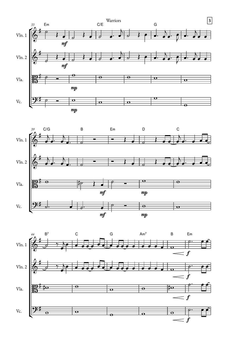 Warriors String Quartet scores gallery preview page 3