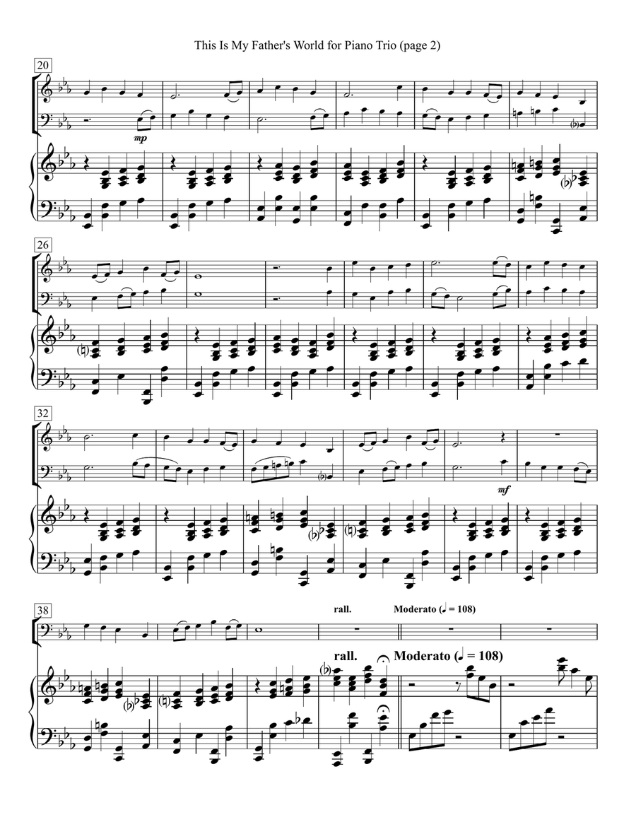 This Is My Father's World for Piano Trio Piano Trio scores gallery preview page 2