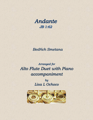 Book cover for Andante JB 1:62 for Alto Flute Duet and Piano