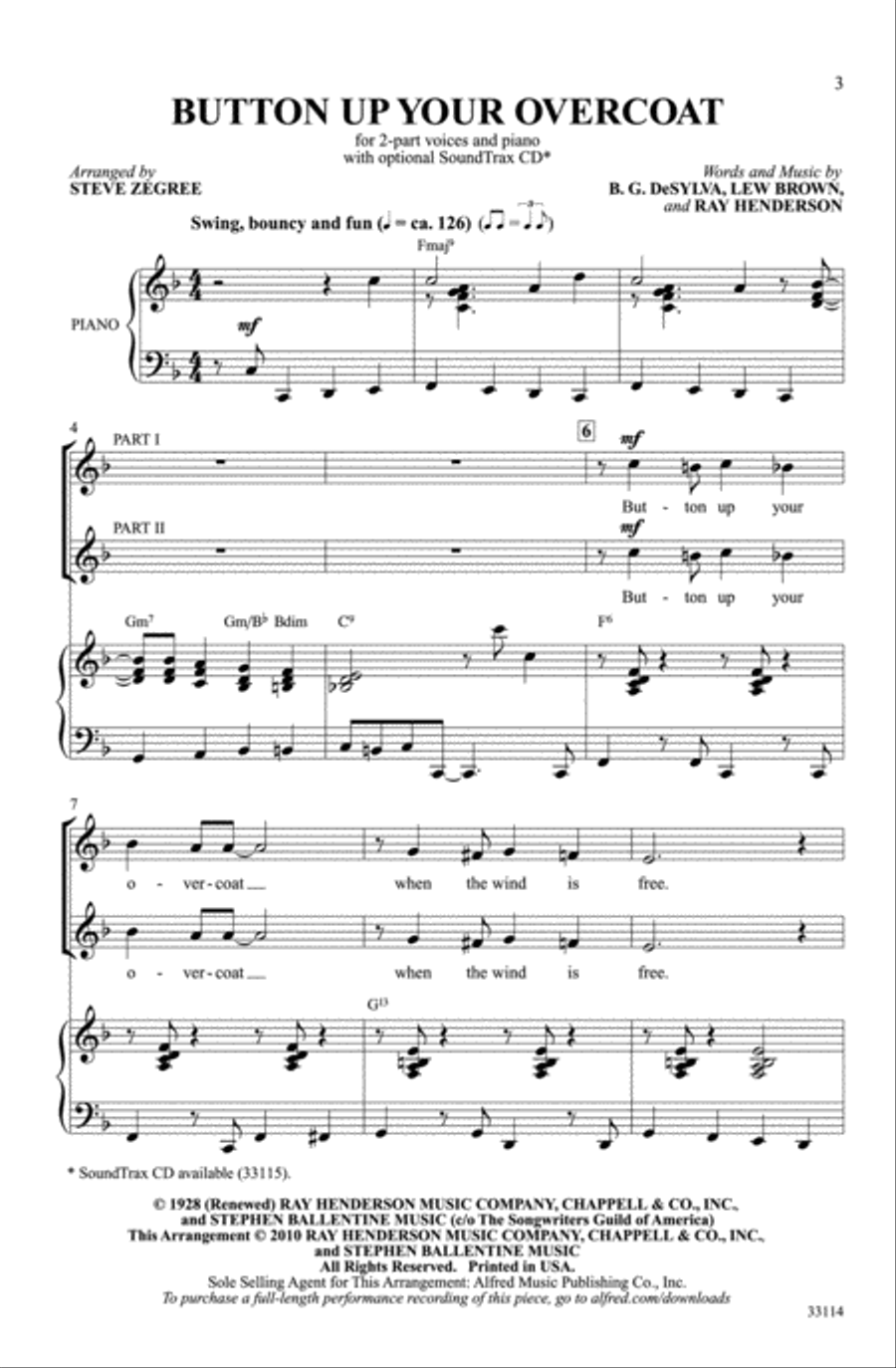 Button Up Your Overcoat Choir scores gallery preview page 2