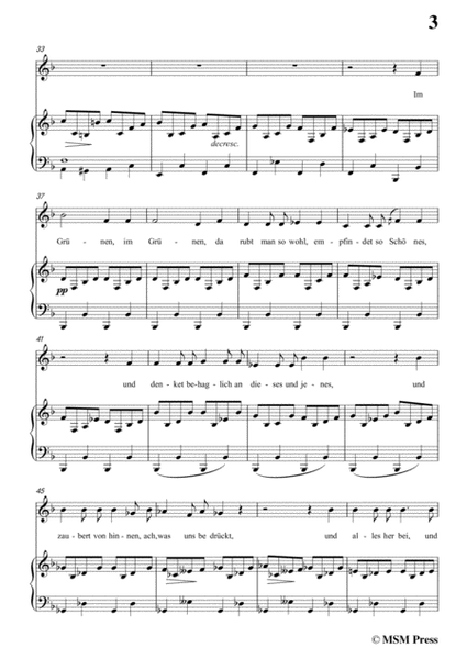 Schubert-Das Lied im Grünen,Op.115 No.1,in F Major,for Voice&Piano image number null