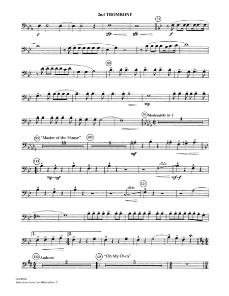 Selections from Les Miserables (arr. Bob Lowden) - Trombone 2