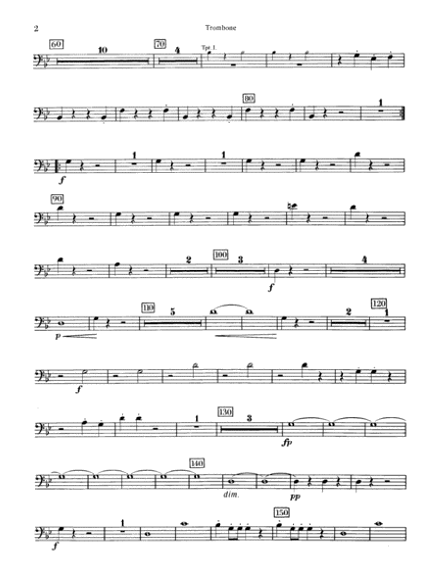 Mozart's Symphony No. 25 in G Minor, 1st & 2nd Movements: 1st Trombone Full Orchestra scores gallery preview page 2