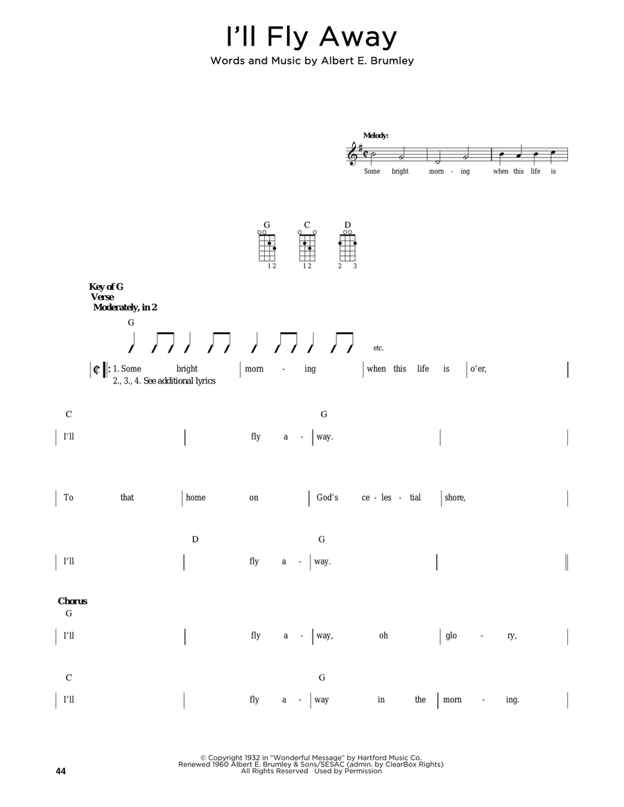 I'll Fly Away (arr. Fred Sokolow) Mandolin scores gallery preview page 1