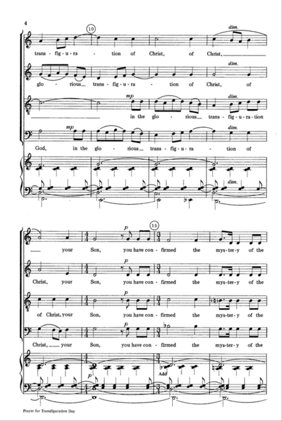 Prayer for Transfiguration Day 4-Part scores gallery preview page 4