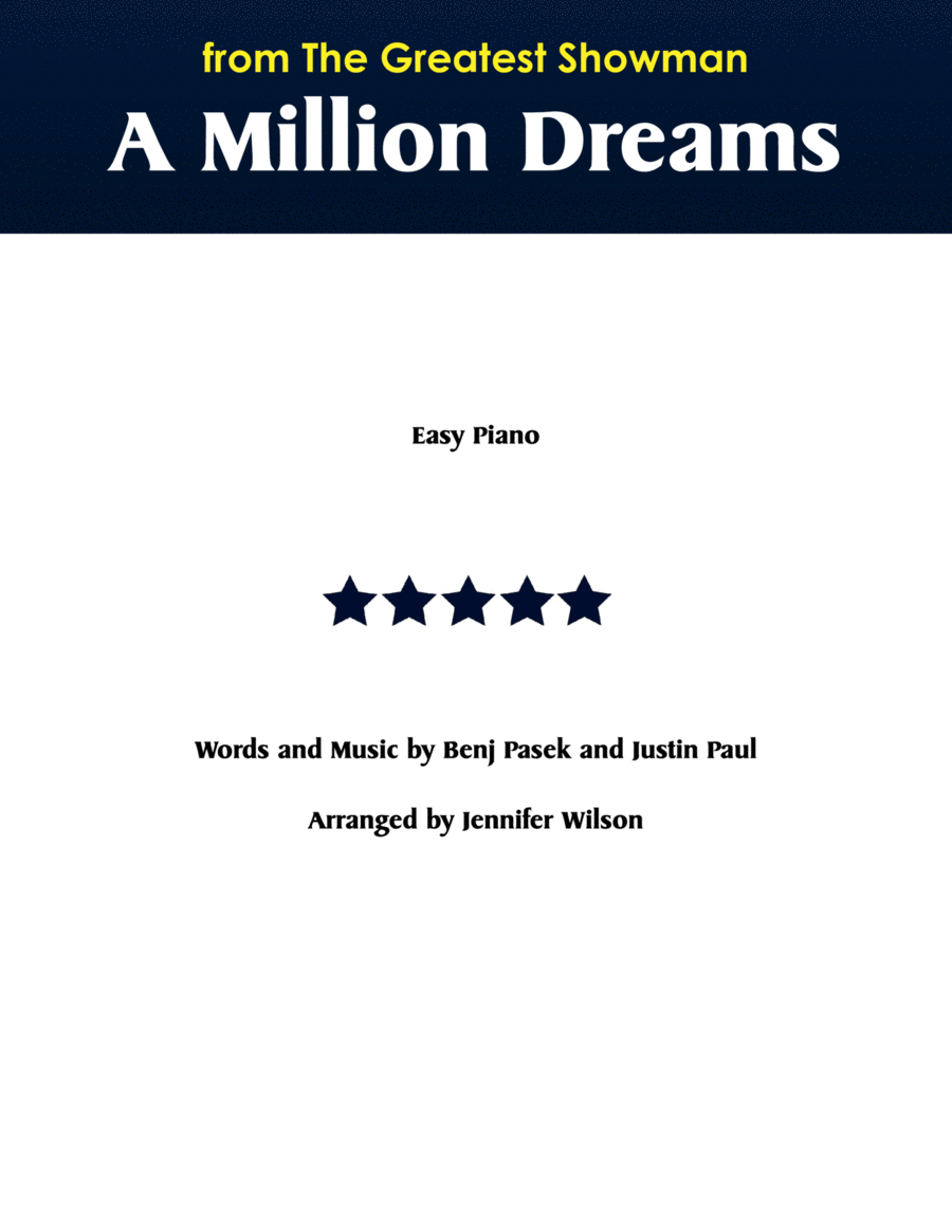 A Million Dreams Easy Piano scores gallery preview page 1