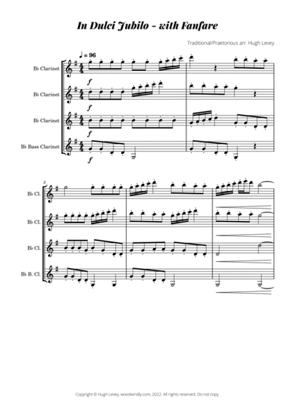 In Dulci Jubilo (Good Christian Men Rejoice) for Clarinet Quartet image number null