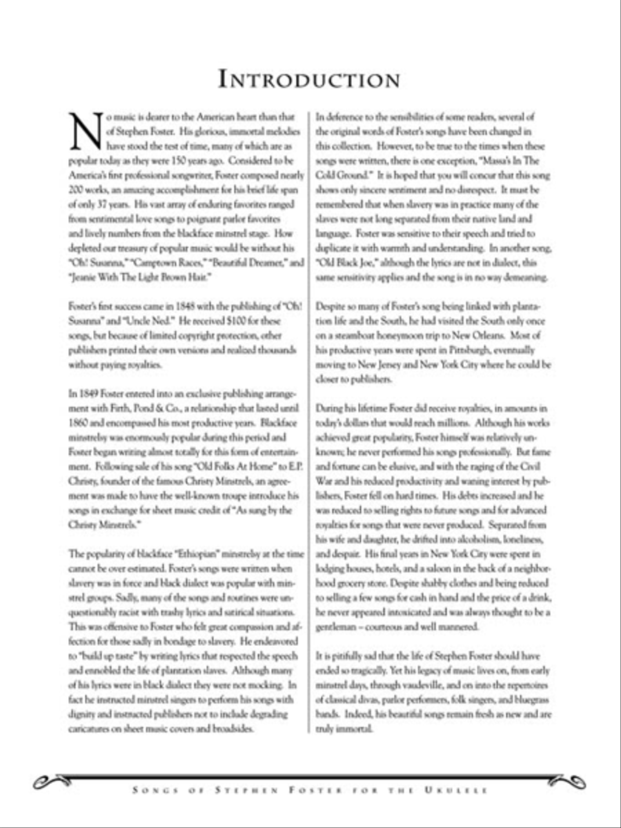 Songs of Stephen Foster for the Ukulele Acoustic Guitar scores gallery preview page 3