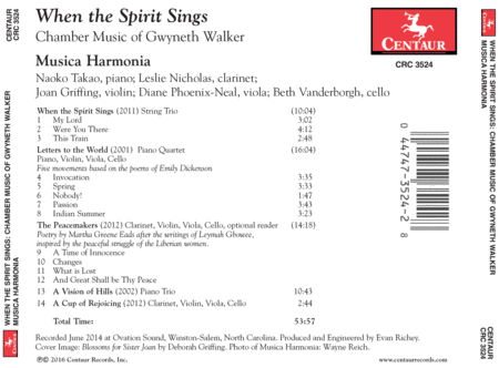 When the Spirit Sings: Chamber Music of Gwyneth Walker