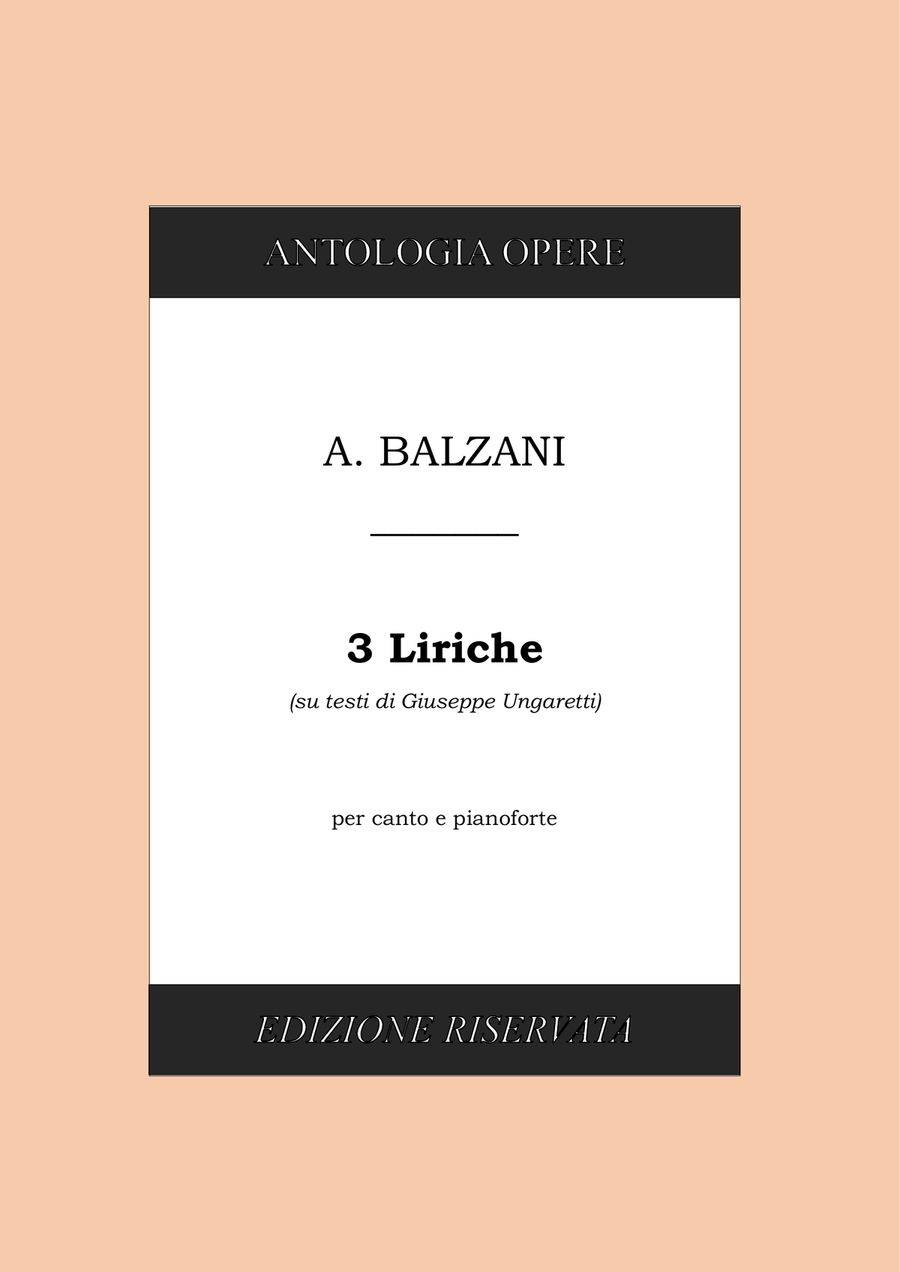 3 Liriche per voce e pianoforte (su testi di Giuseppe Ungaretti) [VOCAL & PIANO SCORE] Piano, Vocal, Guitar scores gallery preview page 1