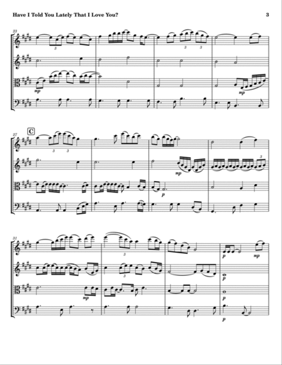 Have I Told You Lately Have I Told You Lately String Quartet scores gallery preview page 3