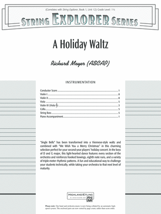A Holiday Waltz: Score