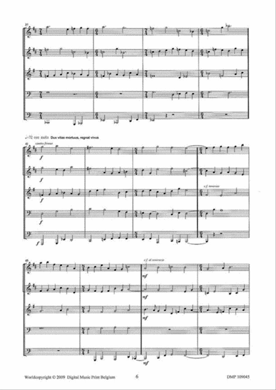 Victimae Paschali Victimae Paschali Brass Quintet scores gallery preview page 5