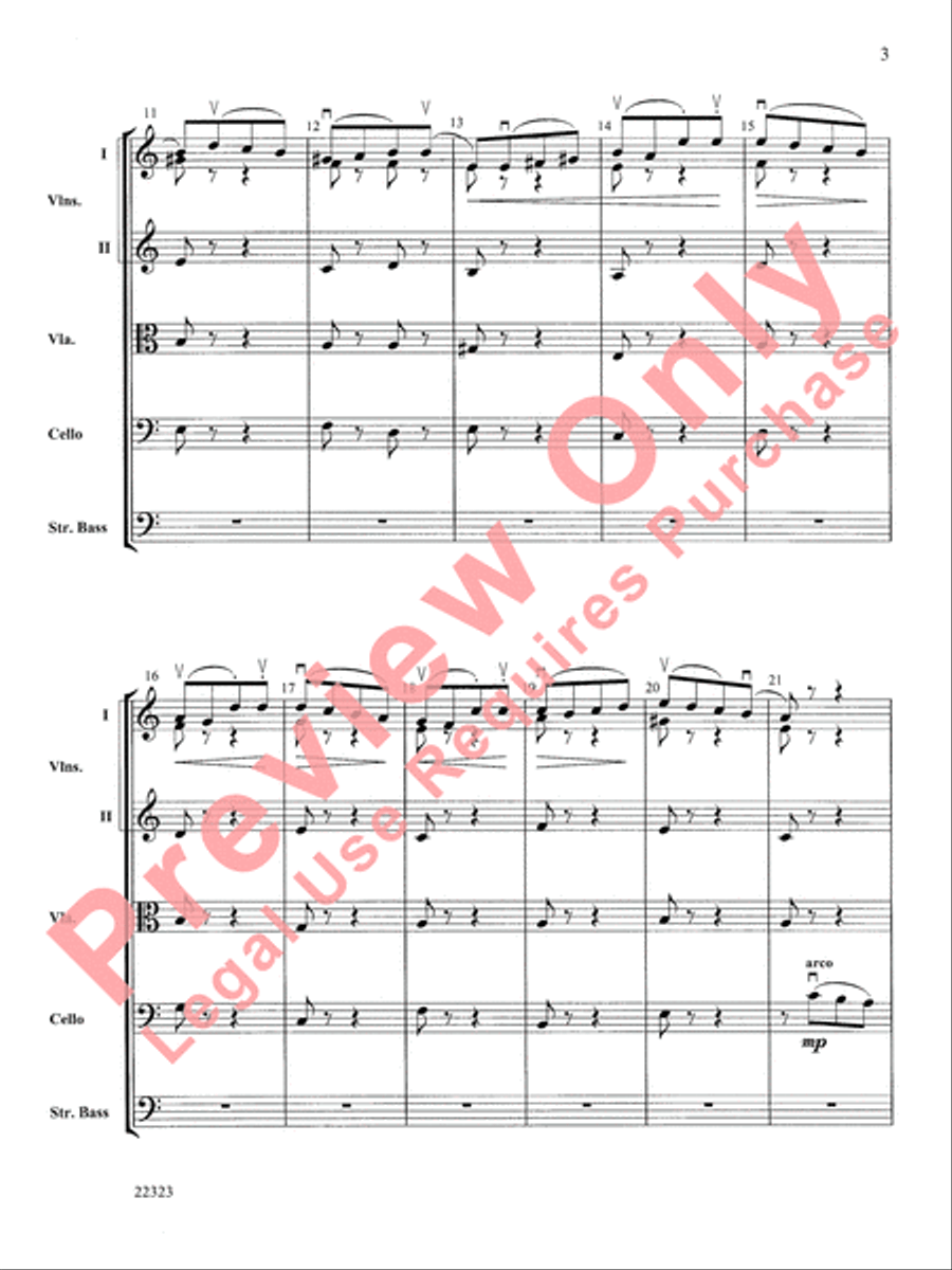 Andantino (from Symphony No. 4) String Orchestra scores gallery preview page 4