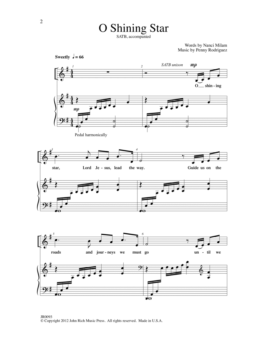 O Shining Star O Shining Star 4-Part scores gallery preview page 1
