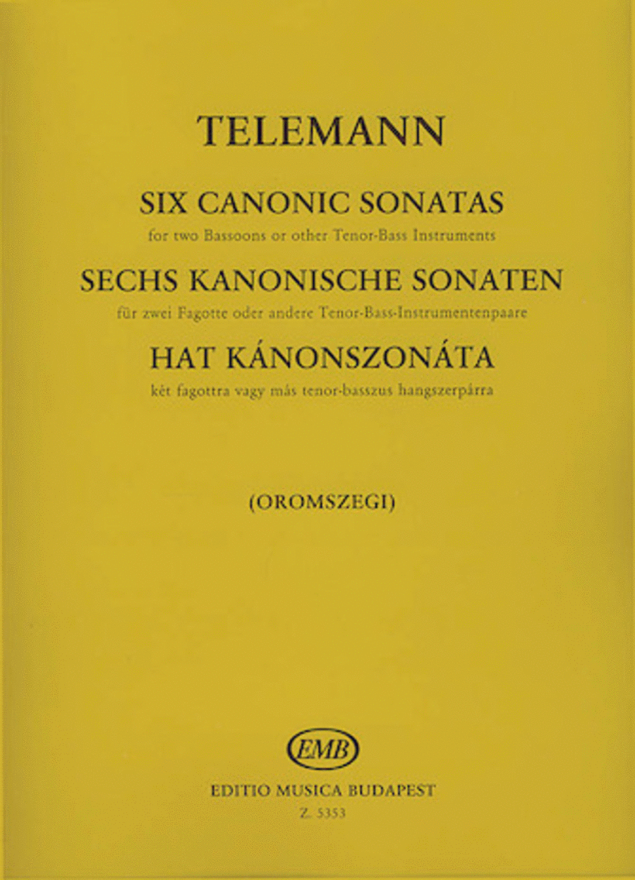 Georg Philipp Telemann: Six Canon Sonatas for Two Bassoons
