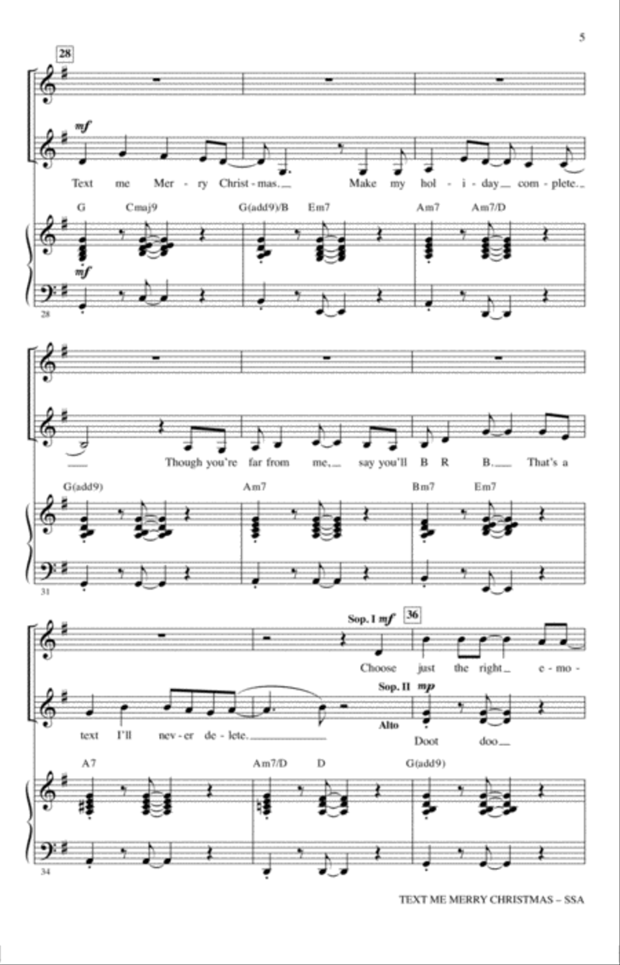 Text Me Merry Christmas (arr. Roger Emerson) SSA scores gallery preview page 4