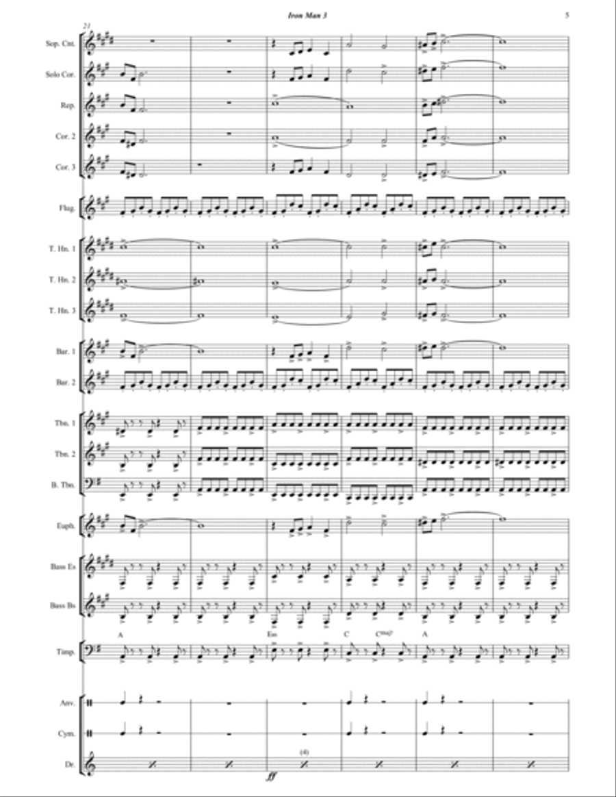 Iron Man 3 Brass Band scores gallery preview page 6