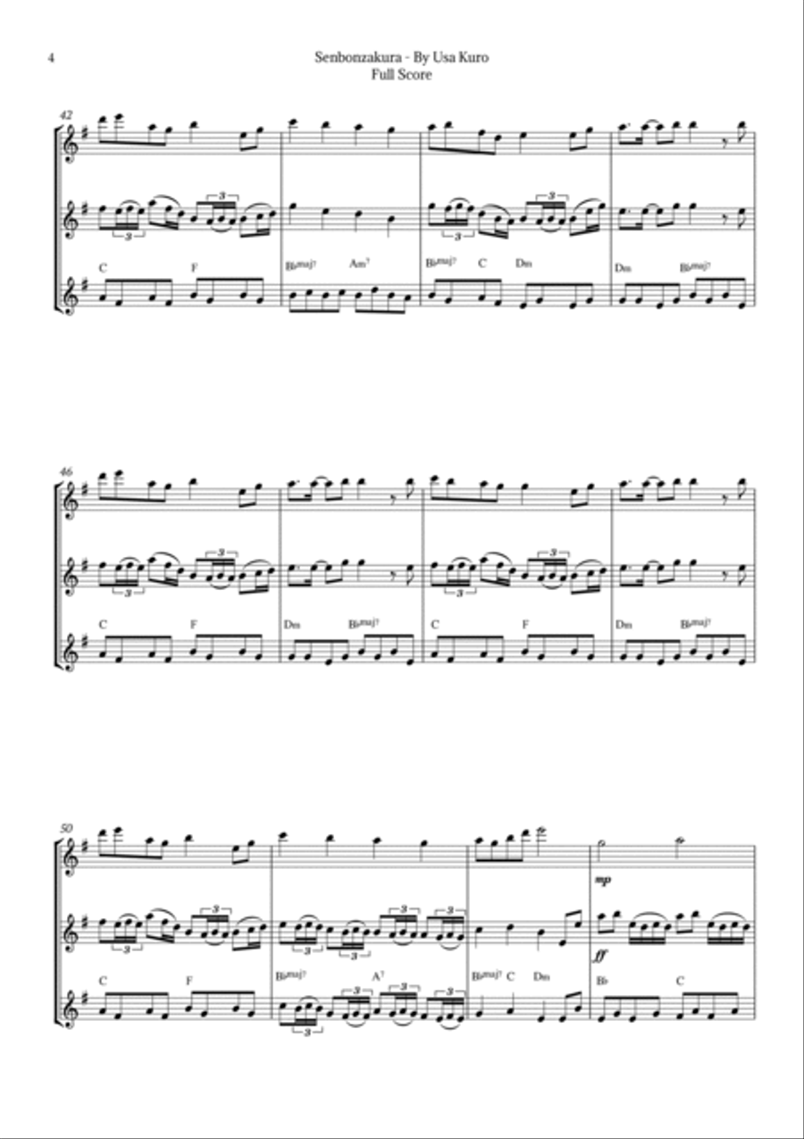 Senbonzakura Woodwind Trio scores gallery preview page 4