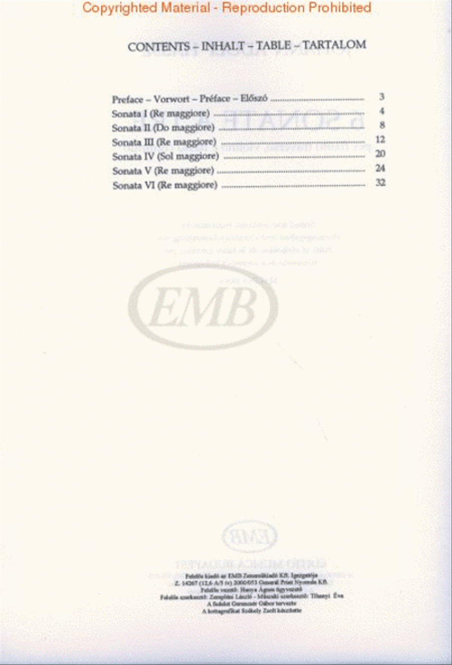 Six Triosonate per Flauto Traverso, Violino e Continuo Violin scores gallery preview page 2