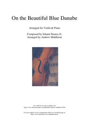 Book cover for The Blue Danube arranged for Violin & Piano