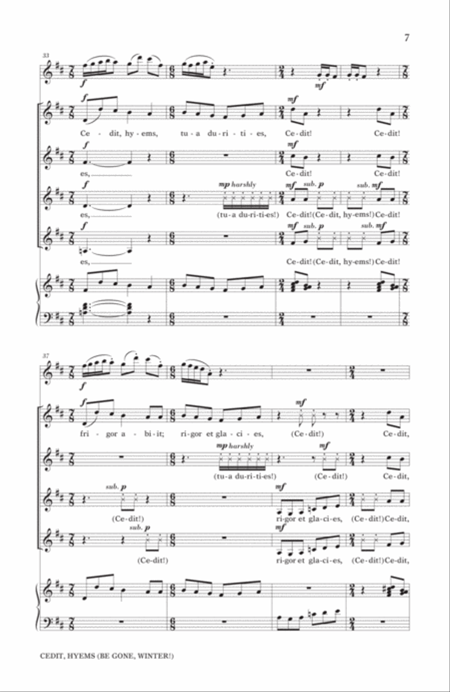 Cedit, Hyems (Be Gone, Winter!) SSA scores gallery preview page 5
