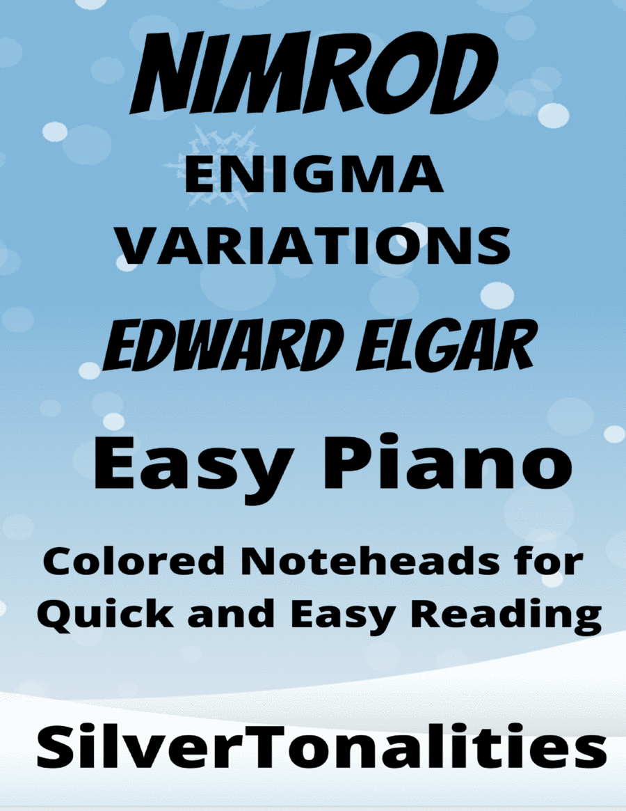 Nimrod Enigma Variations Easy Piano Sheet Music with Colored Notation