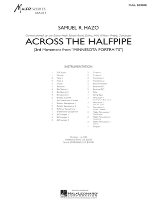 Book cover for Across the Halfpipe (Mvt. 3 of "Minnesota Portraits") - Full Score