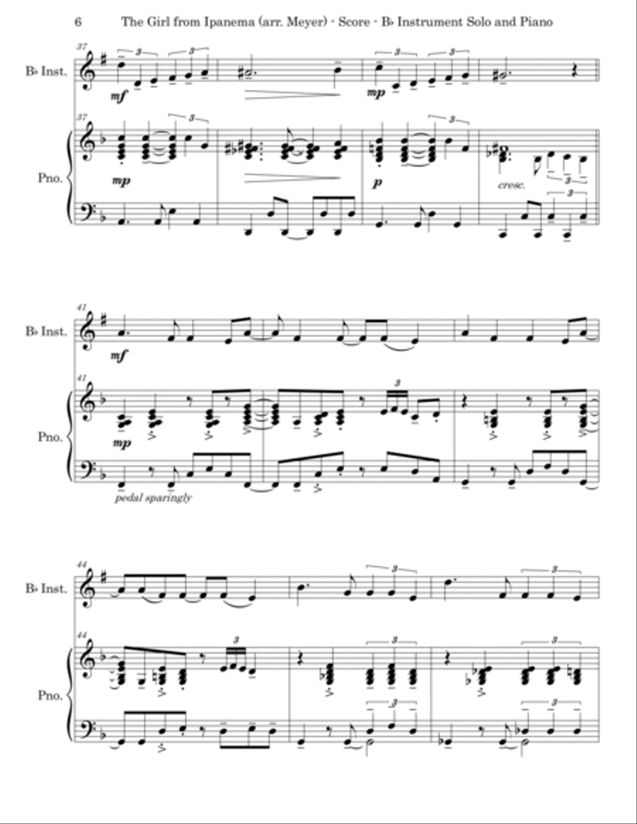 The Girl From Ipanema (garôta De Ipanema) Piano scores gallery preview page 6