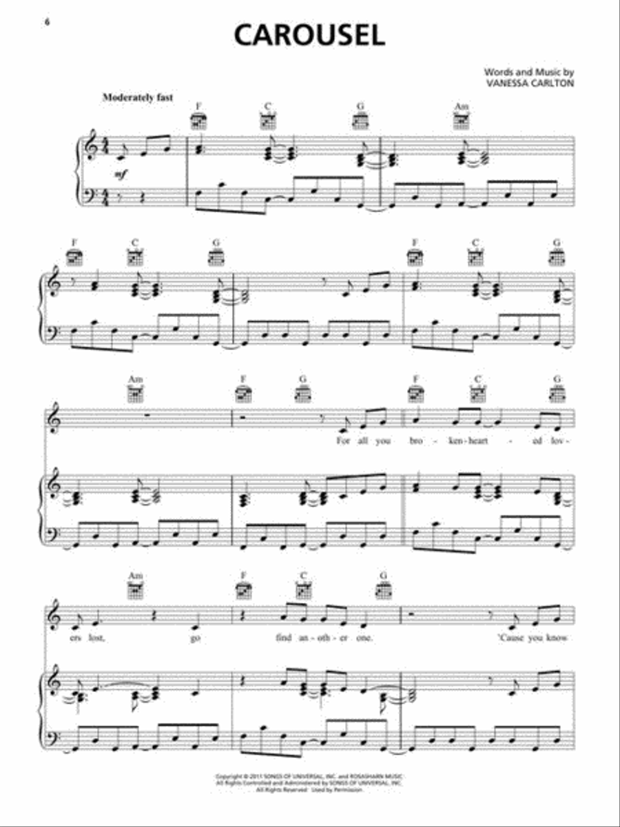 The Best of Vanessa Carlton Piano, Vocal, Guitar scores gallery preview page 6