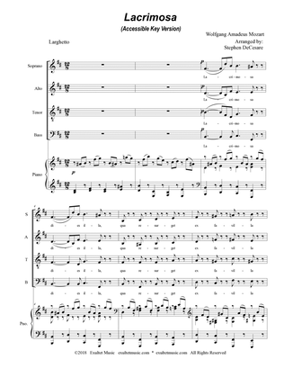 Book cover for Lacrimosa (SATB) (Accessible Key Version)