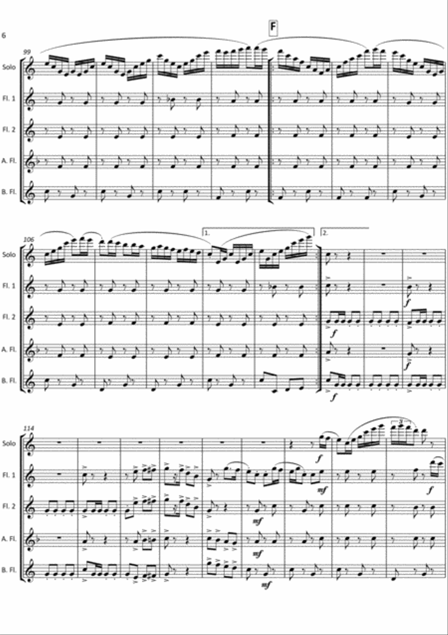 Pie In The Face Polka Flute Solo scores gallery preview page 6