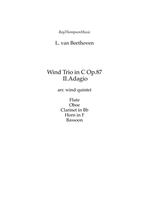 Book cover for Beethoven: Wind Trio in C Major Op.87 Mvt.II Adagio - wind quintet