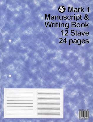 Book cover for Mark 1 Manuscript & Writing Book 12 Stave 24 Pages