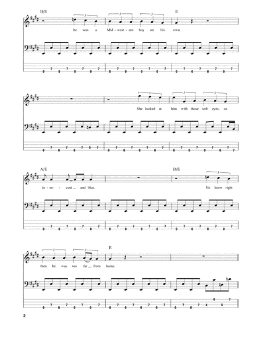 Hollywood Nights Guitar Tablature scores gallery preview page 2