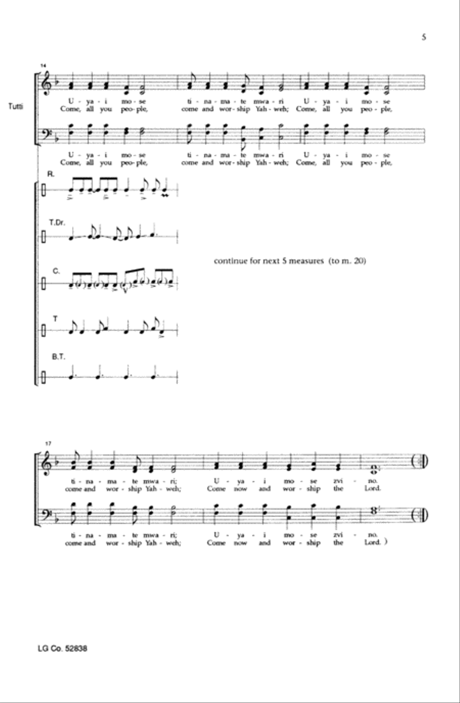 Uyai Mose Choir scores gallery preview page 3