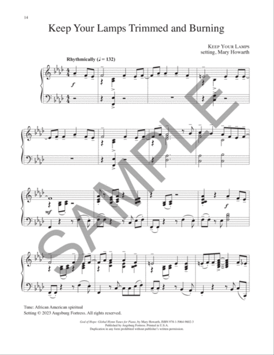 God of Hope: Global Hymn Tunes for Piano Piano Solo scores gallery preview page 6
