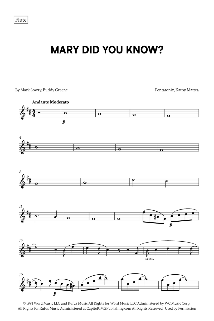 Mary, Did You Know? Flute Duet scores gallery preview page 6