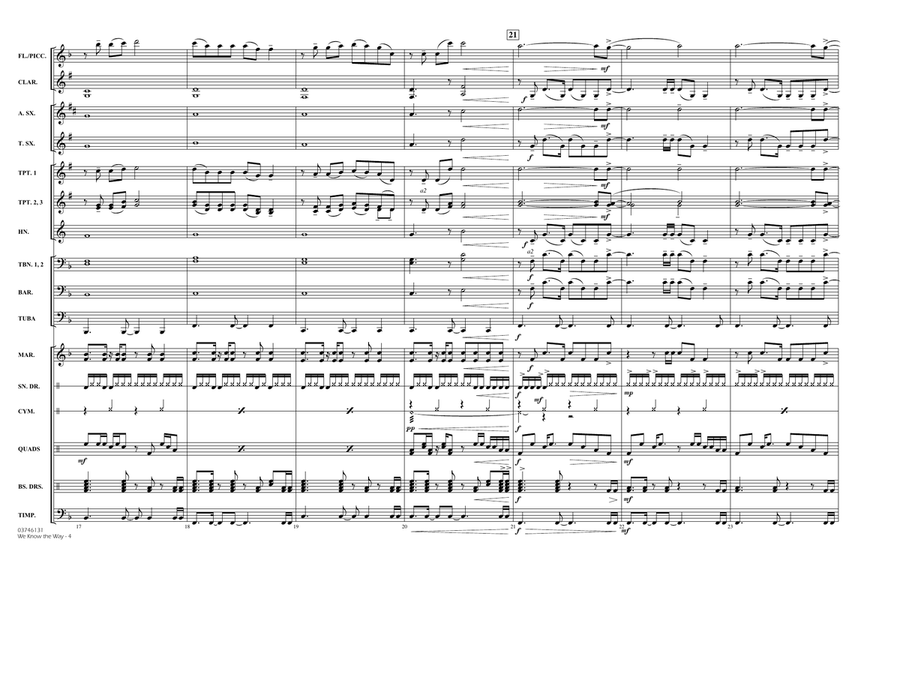 We Know the Way (from Moana) (arr. Matt Conaway) - Conductor Score (Full Score) Marching Band scores gallery preview page 4