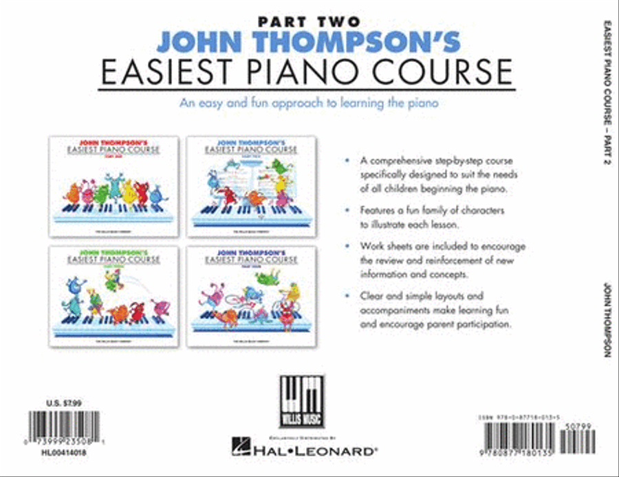 John Thompson's Easiest Piano Course – Part 2 – Book Only