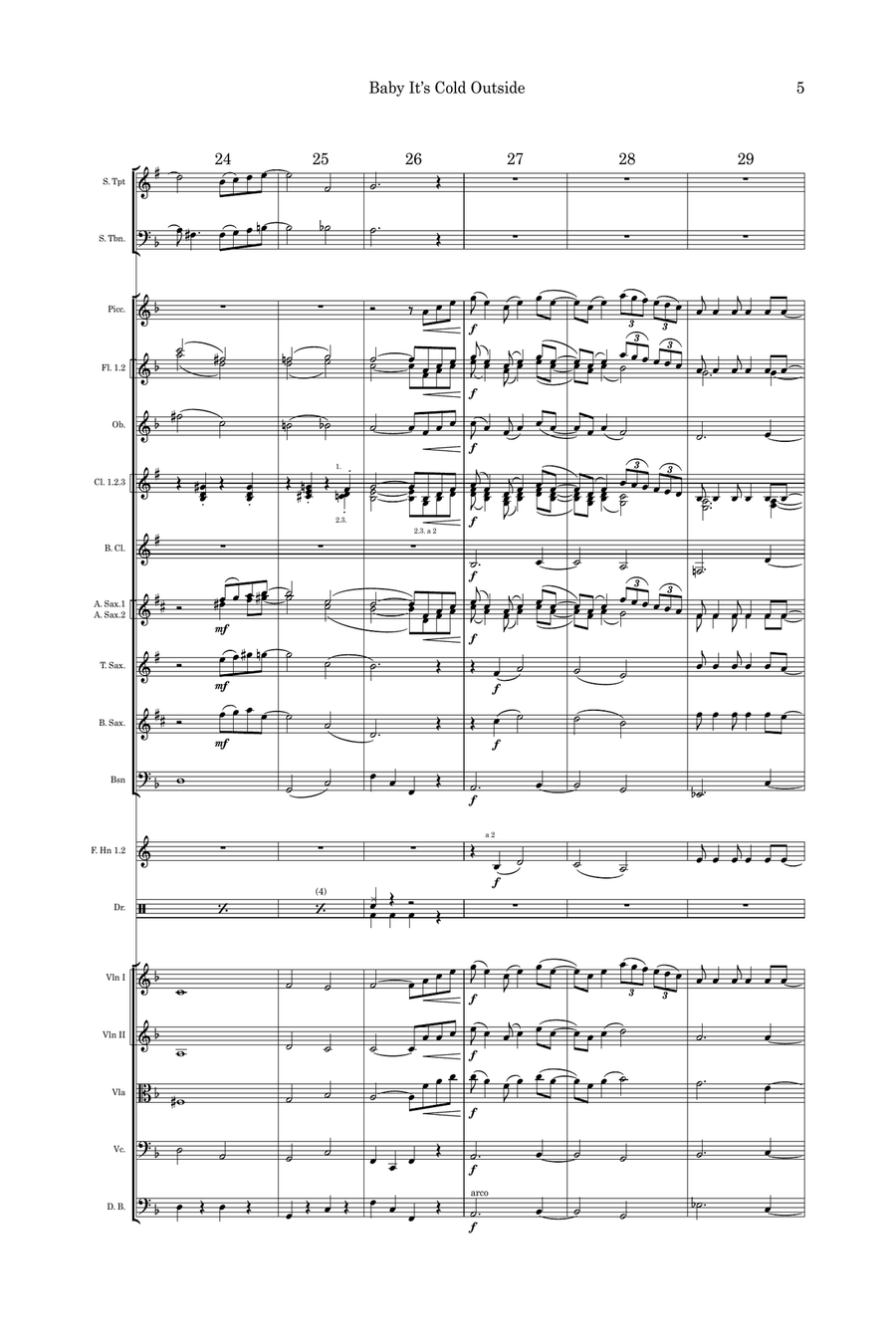 Baby, It's Cold Outside Full Orchestra scores gallery preview page 5