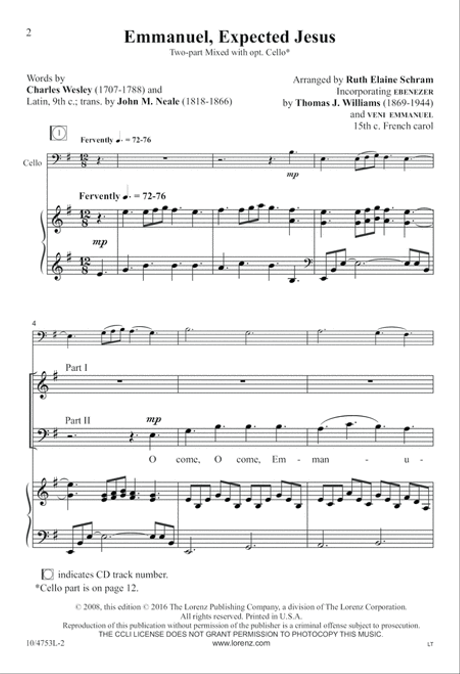 Emmanuel, Expected Jesus 2-Part scores gallery preview page 2