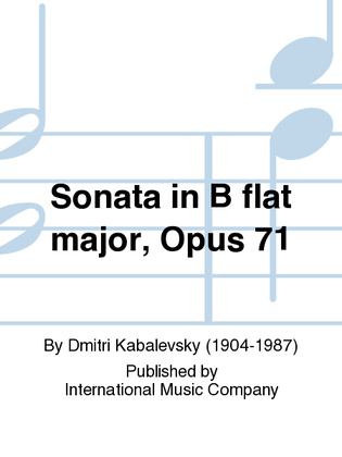 Book cover for Sonata In B Flat Major, Opus 71